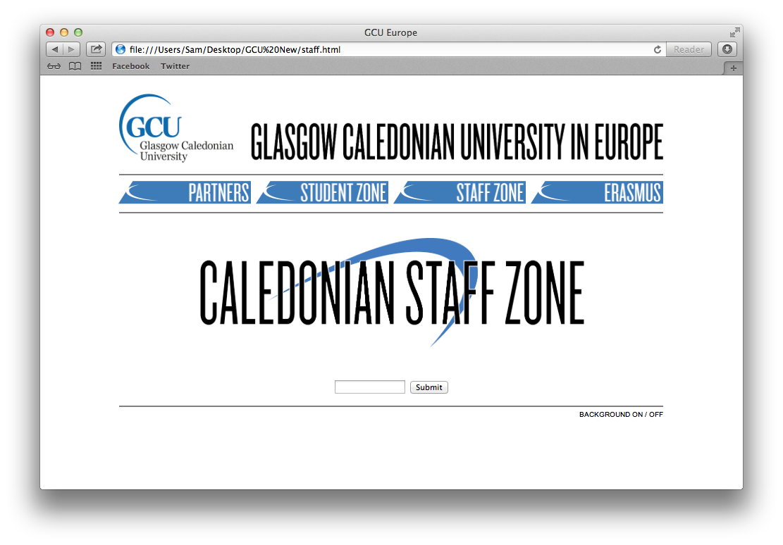 GCU Erasmus website screenshot 3
